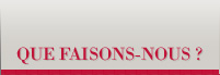 Que faisons-nous